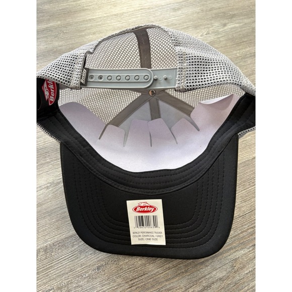Berkley Performance Trucker Hat Charcoal Grey Fishing Snapback Cap Mesh New - Picture 3 of 4
